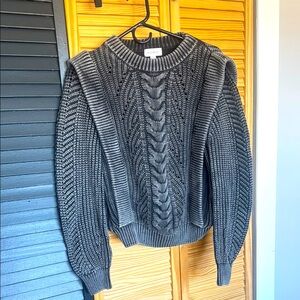 Evereve Black Cable Knit Sweater